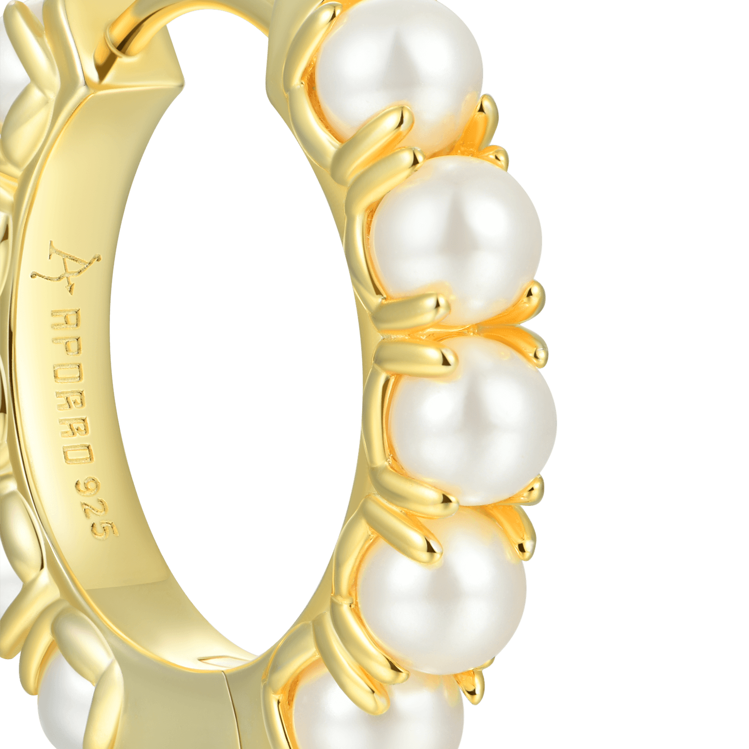 Prong Setting Pearl Hoop Earring - Single