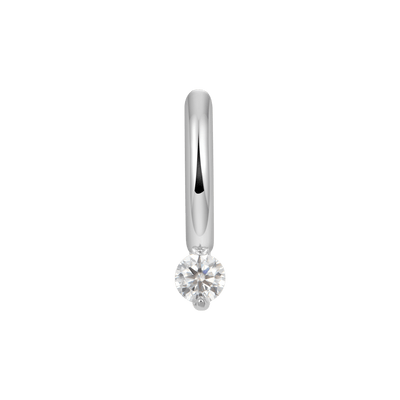 Moissanite Solitaire Hoop Earring - Single
