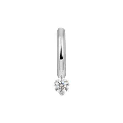 Moissanite Solitaire Hoop Earring - Single