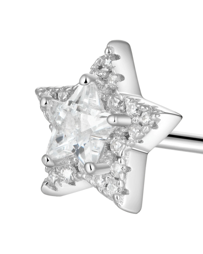 Moissanite Halo Star Stud Earrings - Pair