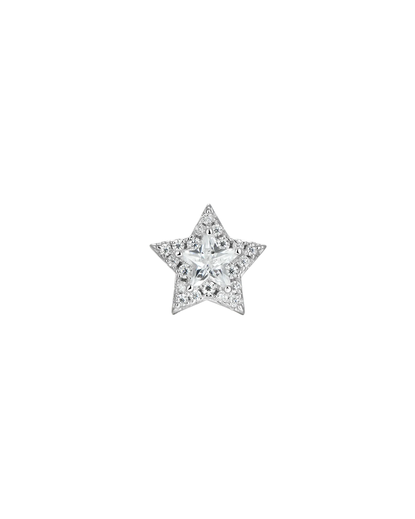 Moissanite Halo Star Stud Earrings - Pair