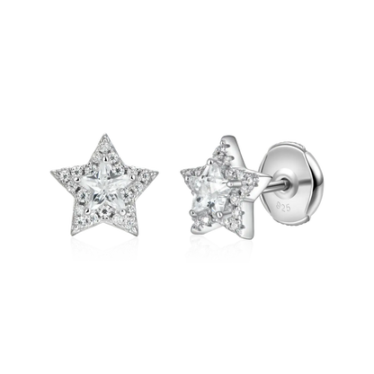 Halo Star Stud Earrings - Pair