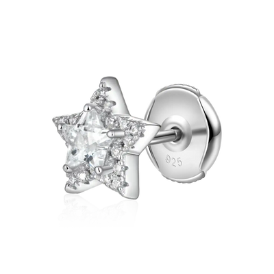 S925 Halo Star Stud Earrings - Pair