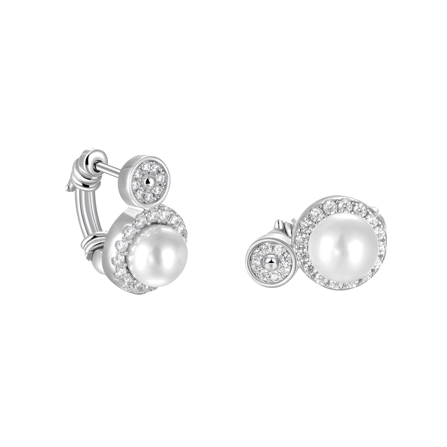 Barbed Wire Pearl Hoop Earring - Single
