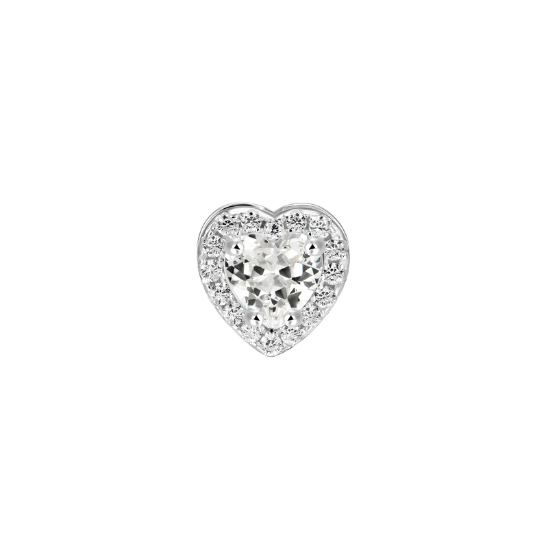 Heart Shaped Cut Halo Stud Earring - APORRO