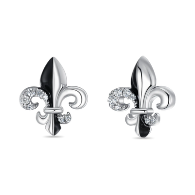 S925 Fleur de lis Stud Earring
