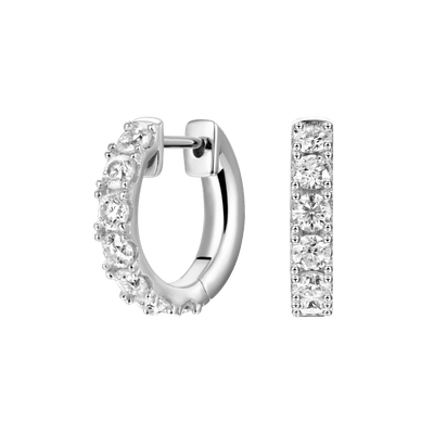Single Moissanite Single Row Hoop Earring