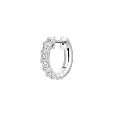 Moissanite Single Row Hoop Earring - Single