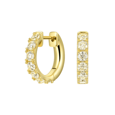 Single Moissanite Single Row Hoop Earring