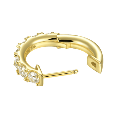 Single Moissanite Single Row Hoop Earring