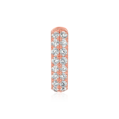 S925 Double Row Hoop Earring - Rose Gold