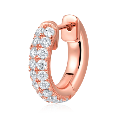 S925 Double Row Hoop Earring - Rose Gold