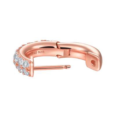 S925 Double Row Hoop Earring - Rose Gold