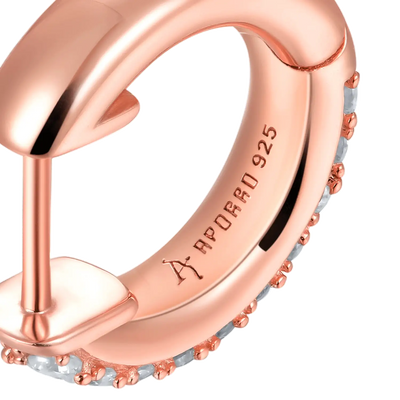S925 Double Row Hoop Earring - Rose Gold