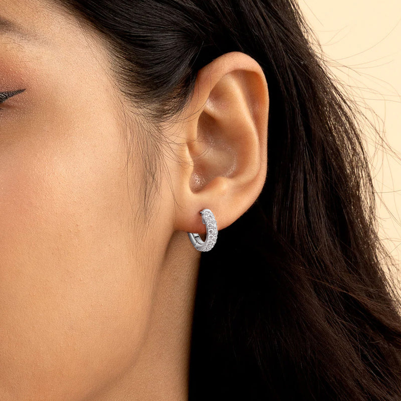 Moissanite Double Row Hoop Earrings - APORRO