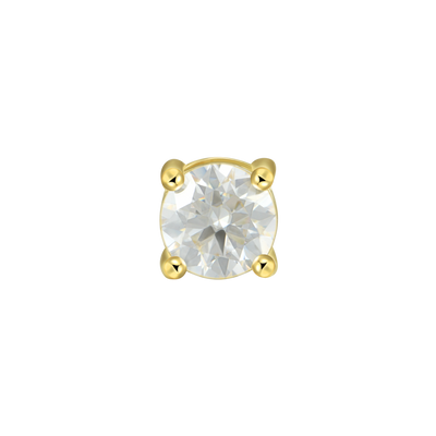 Round Cut Moissanite Stud Earring - Single