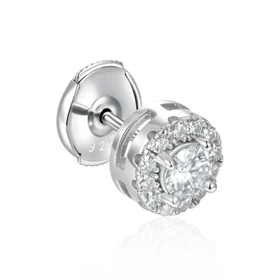 Moissanite 0.24ctw Halo Round Cut Stud Earrings