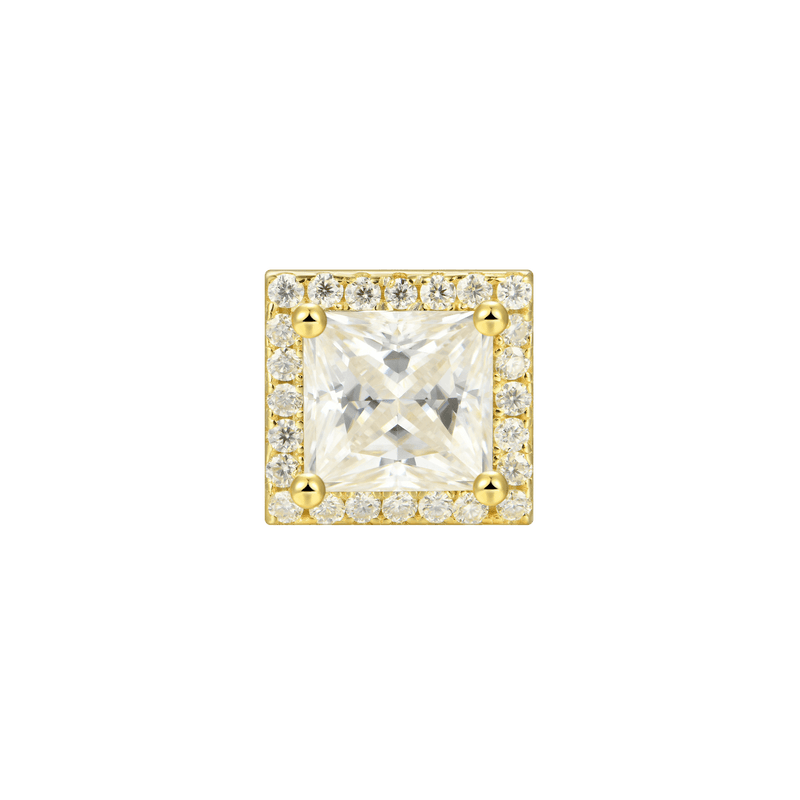 Halo Princess Cut Stud Earring - APORRO