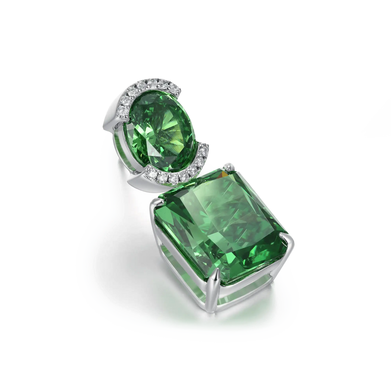 Crushed Ice Emerald Cut Drop Earring - Single - APORRO