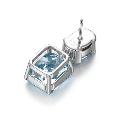 Crushed Ice Emerald Cut Drop Earring - Single
