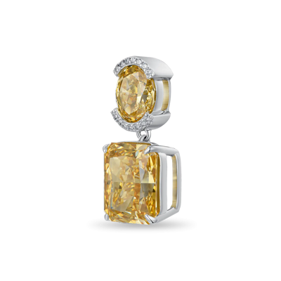 Crushed Ice Emerald Cut Drop Earring - Single