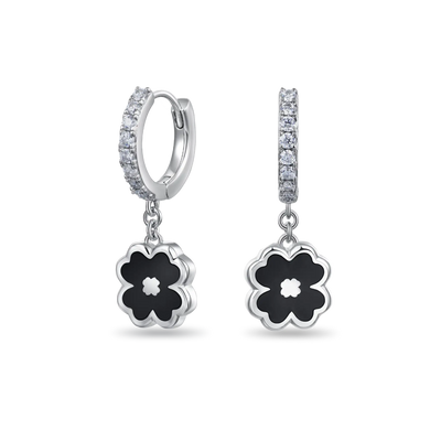 Moissanite S925 Four-leaf Clover Dangly Earring