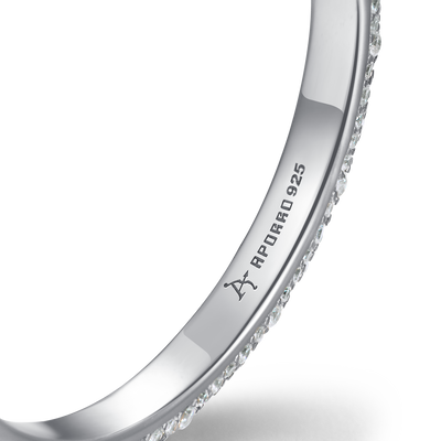 Moissanite S925 Large Paved Hoop Earring - Single