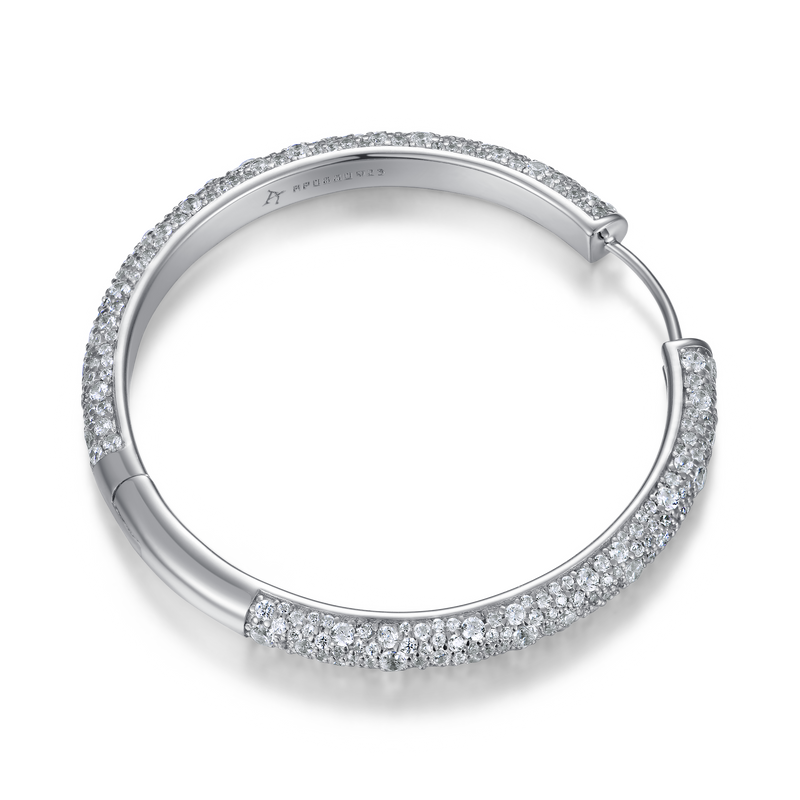Large Paved Hoop Earring-Single - APORRO