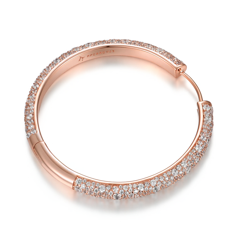 Large Paved Hoop Earring-Single - APORRO