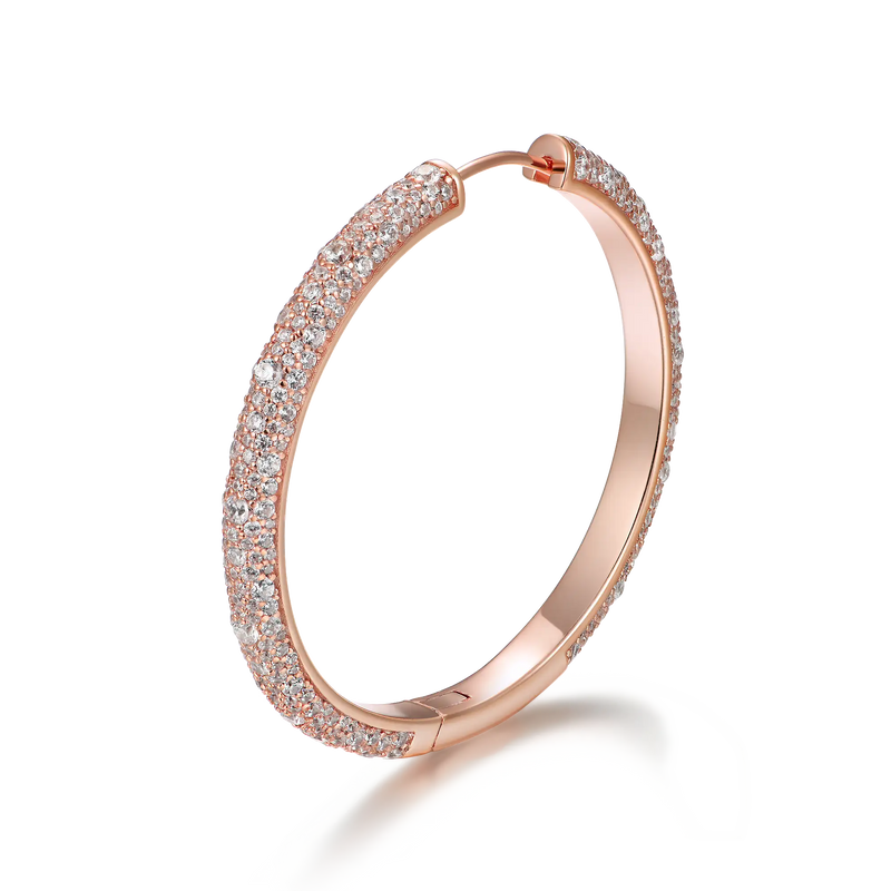 Large Paved Hoop Earring - Single - APORRO