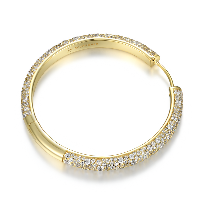 Large Paved Hoop Earring-Single - APORRO