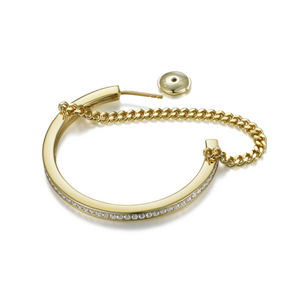 S925 Cuban Link Mix One Row Hoop Earring - Single
