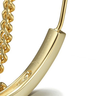 S925 Cuban Link Mix One Row Hoop Earring - Single