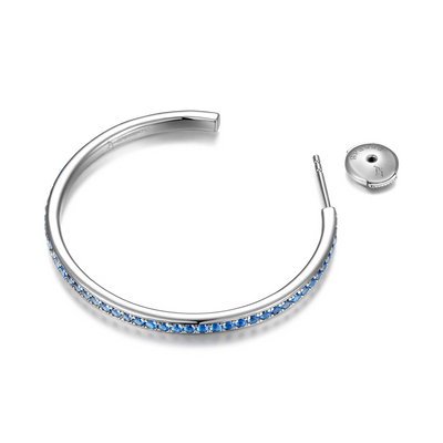 S925 Color Gradient One Row Hoop Earring - Single