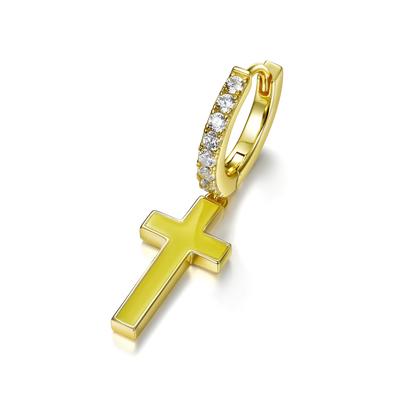 S925 Arcenciel Cross Dangly Earrings - Pair