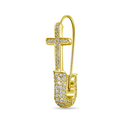 S925 Pin Cross Hoop Earring