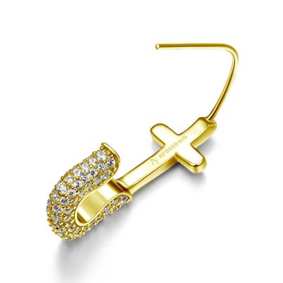 S925 Pin Cross Hoop Earring