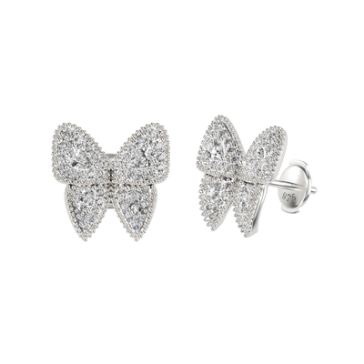 Youth S925 Vivid Clustered Butterfly Stud Earring