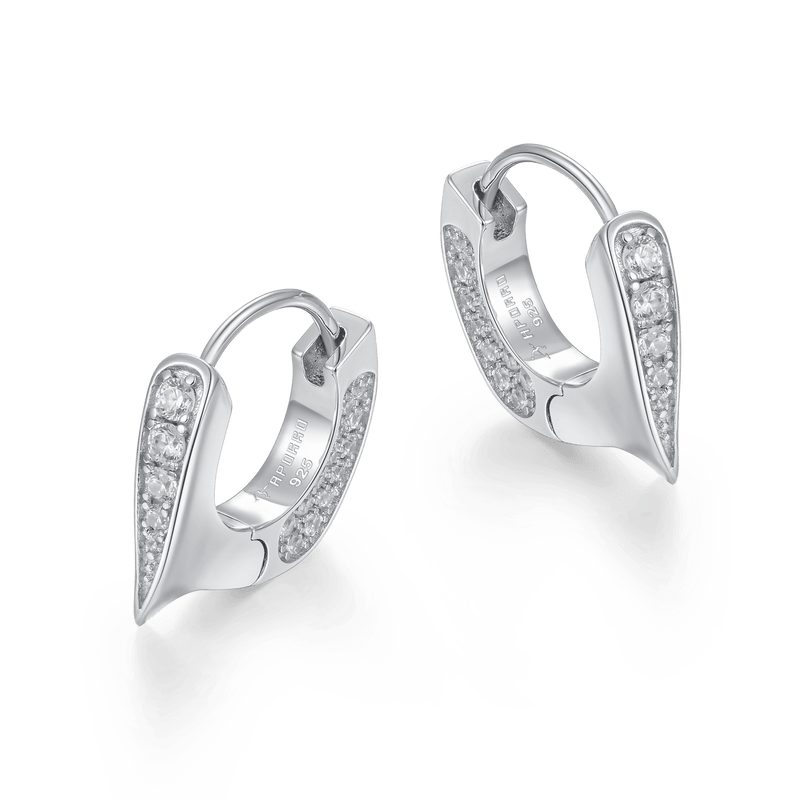 WONG Ⅱ Ridge Iced Out Hoop Earrings - Urban Jewelry - APORRO