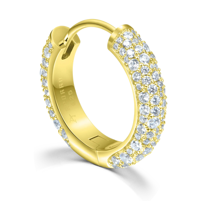 Moissanite S925 Round Paved Hoop Earrings - Medium