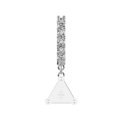 S925 Triangle Baguette Mix Halo Dangly Earrings - Pair
