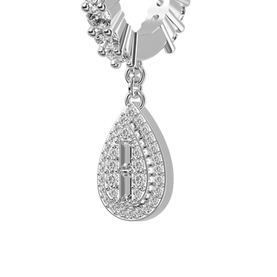 Baguette Mix Halo Dangly Earring - Single