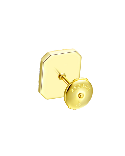 S925 Emerald Cut Mix Halo Stud Earrings - Pair