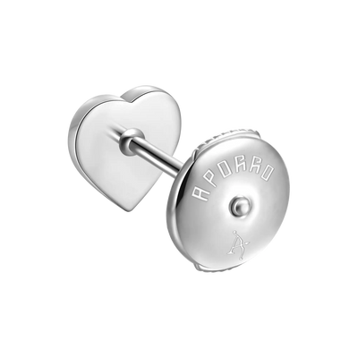 Heart Baguette Mix Halo Stud Earring - Single