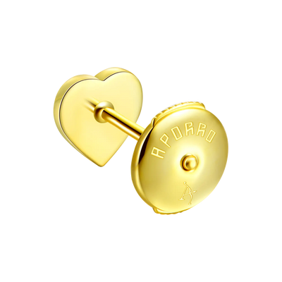 Heart Baguette Mix Halo Stud Earring - Single