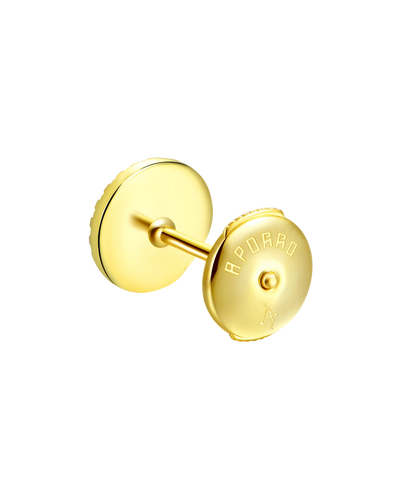 Single Baguette Mix Round Cut Halo Stud Earrings