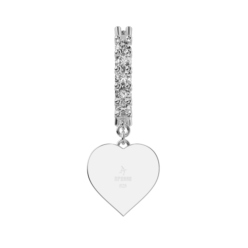 Heart Baguette Mix Halo Dangly Earring - Single - APORRO