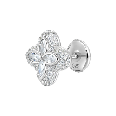 Iced Luminous Clover Bracelet & Earring Set  - White Diamond