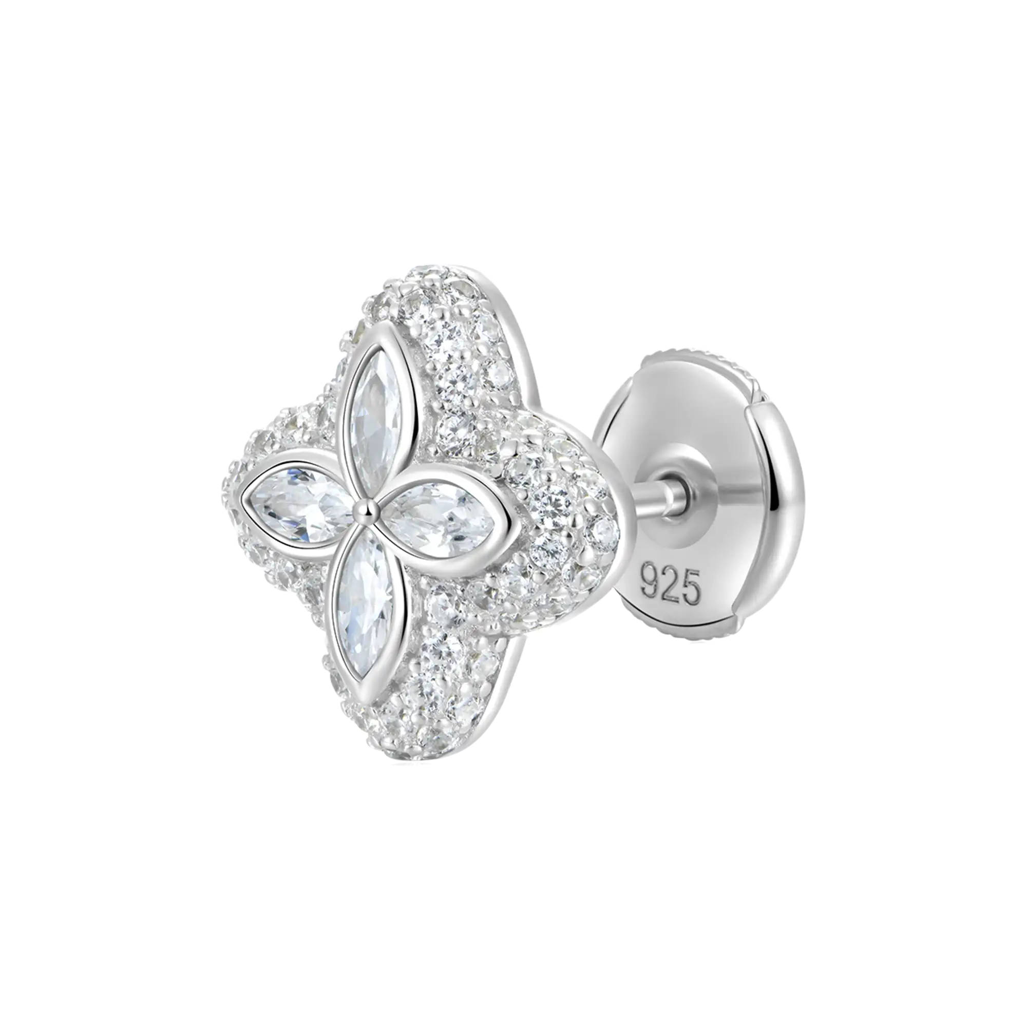 Moissanite Luminous Clover Earrings - White Diamond