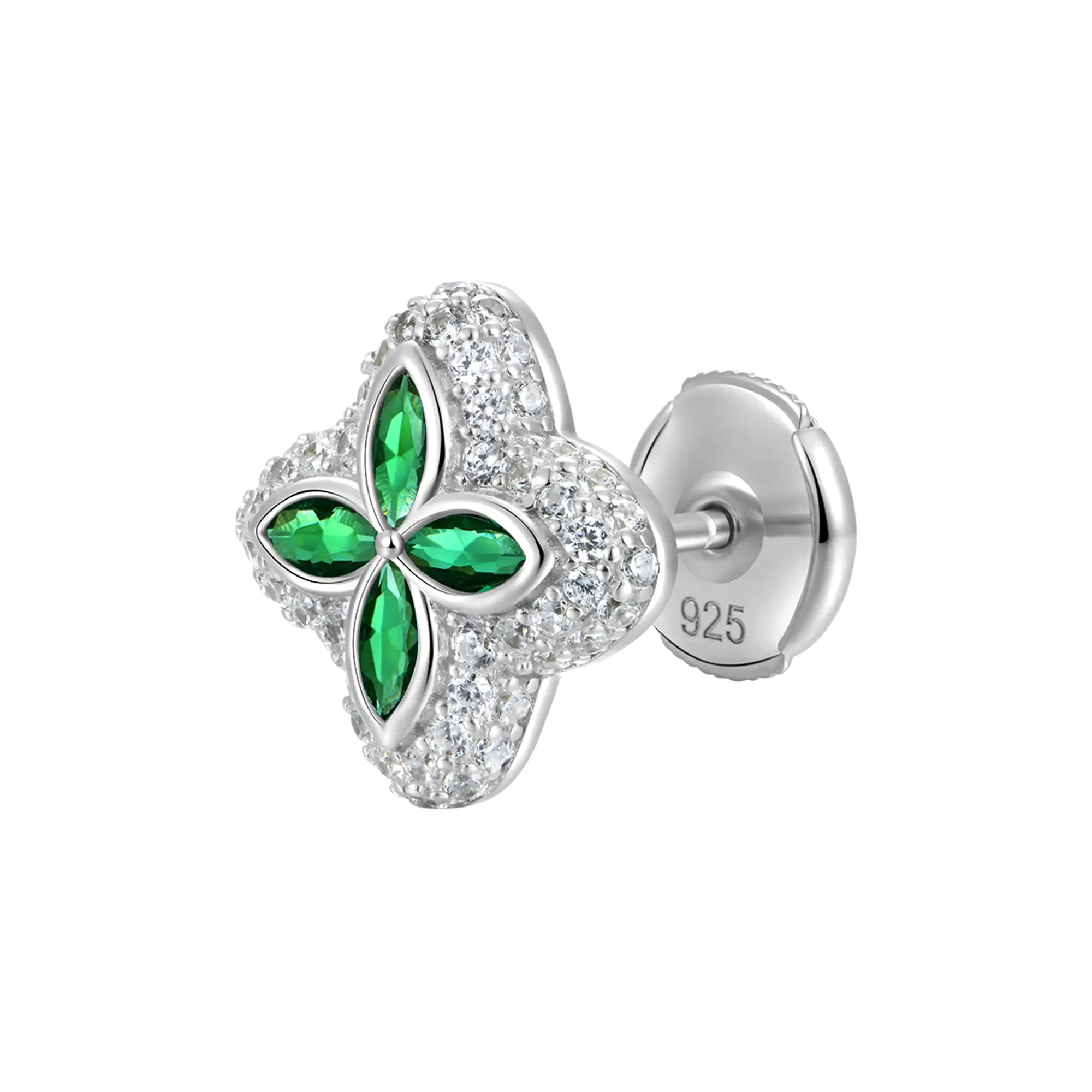Single Iced Luminous Clover Earrings